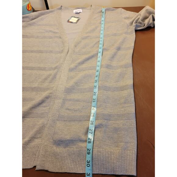 NEW Stitchcount Cardigan Sweater Gray Open Front  Closet core Women's Size Large - Picture 5 of 9